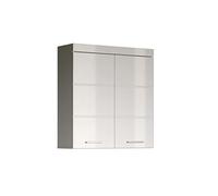 trendteam smart living Meuble Haut/Placard Mural pour Salle de Bain Amanda, 73 x 77 x 23 cm en Blanc/Blanc Brillant avec Beaucoup d'Espace de Rangement