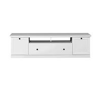 trendteam smart living Meuble TV de Salon avec Espace de Rangement, Matériau en Bois, Blanc, 177 x 49 x 201,5 cm