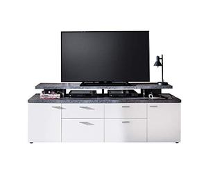 trendteam smart living Meuble TV de Salon avec Espace de Rangement, Mood, 180 x 66 x 47 cm, Mélamine Blanc