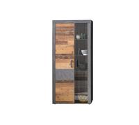 trendteam smart living Meuble vitrine de Salon avec Beaucoup d'espace de Rangement, Indy, 87 x 189 x 34 cm, Vieux Bois, Gris Graphite