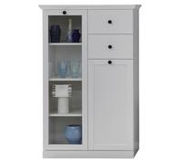trendteam smart living Meuble Vitrine de Salon avec Beaucoup d'espace de Rangement, Matériau en Bois, Blanc, 81 x 129 x 136,5 cm