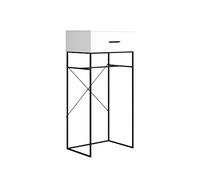 trendteam smart living Strike - Table d'appoint avec tiroir Pratique - Blanc Mat/Noir - Armoire sur Pied élégante - (l x H x P) 60 x 132 x 48 cm - Table de Salon sur Structure métallique Robuste