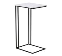trendteam smart living - Strike - Table d'appoint Pratique en Forme de C - Blanc Mat/Noir - Table de Chevet avec Design Peu encombrant - (l x H x P) 50 x 91 x 40 cm - Table d'appoint sur Structure