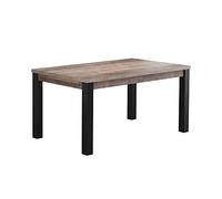 Table à manger en bois et pieds en acier noir Adeline L 160 cm