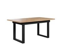 trendteam smart living - Table à Manger Universelle - Noir/chêne Evoke - Table de Salle à Manger Extensible avec Pieds en métal - (l x H x P) 160-200 x 76 x 80 cm - Table adaptée pour la Cuisine, Le