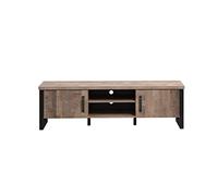 trendteam Smart Living - Table TV lowboard - Meuble TV - Salon - Emile - Dimensions de l'assemblage (LxHxP) 166 x 50 x 45 cm - Couleur chêne Tabac avec matériau - 2029320C5