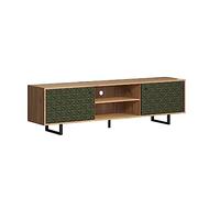 trendteam smart living - TV lowboard - Salon - Sentra - Taille de Montage (LxHxP) 184 x 52 x 40 cm - Couleur Vert foncé avec chêne Artisanal - 224031982