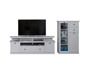 trendteam smart living - unité Murale - Salon - Baxter - Taille de Montage (LxHxP) 273 x 129 x 41 cm - Couleur Blanche - 186097701