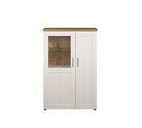trendteam Smart Living - vitrine Armoire de Salon - Salon - Abat-Jour - Dimensions de la Construction (LxHxP) 95 x 140 x 38 cm - Couleur Blanc pin Andersen avec chêne Artisanal - 196103557