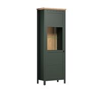 trendteam Smart Living - vitrine Armoire de Salon - Stanton - Dimensions de Construction (LxHxP) 69 x 198 x 39 cm - Couleur Vert pin avec chêne Evoke - 220913104