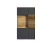 trendteam Smart Living - Vitrine pour Meuble Haut de Gamme - Salon - Norris - Dimensions d'assemblage (LxHxP) 80 x 146 x 37 cm - Couleur Anthracite avec chêne Coast Evoke - 230286084