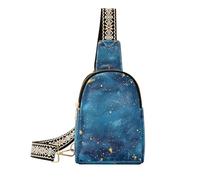 Trendy A Few Lovely Fireflies Flew in Dark Blue Sky Grand sac banane imperméable à bandoulière pour le jour, Quelques jolies lucioles ont volé dans un ciel bleu foncé, 1 size