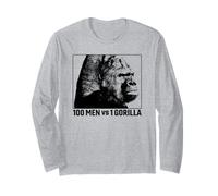 Trendy Apparel 100 Men VS 1 Gorilla Side Face Black Portrait Manche Longue