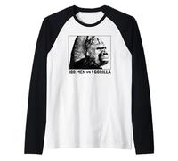 Trendy Apparel 100 Men VS 1 Gorilla Side Face Black Portrait Manche Raglan