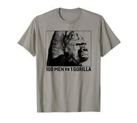 Trendy Apparel 100 Men VS 1 Gorilla Side Face Black Portrait T-Shirt
