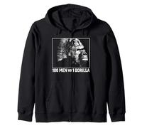 Trendy Apparel 100 Men VS 1 Gorilla Side Face White Portrait Sweat à Capuche