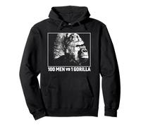 Trendy Apparel 100 Men VS 1 Gorilla Side Face White Portrait Sweat à Capuche