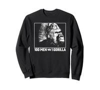 Trendy Apparel 100 Men VS 1 Gorilla Side Face White Portrait Sweatshirt