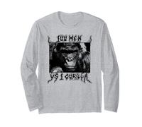 Trendy Apparel 100 Men VS 1 Gorilla Vintage Black Portrait Manche Longue