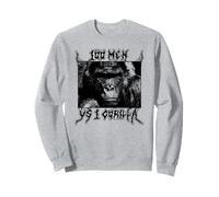 Trendy Apparel 100 Men VS 1 Gorilla Vintage Black Portrait Sweatshirt