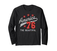 Trendy Apparel 4th of July America The Beautiful 76 Baseball Manche Longue