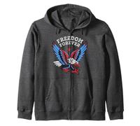Trendy Apparel 4th of July Freedom Forever Americana Eagle Sweat à Capuche