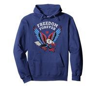 Trendy Apparel 4th of July Freedom Forever Americana Eagle Sweat à Capuche
