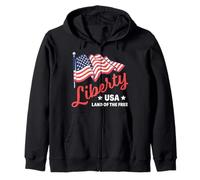 Trendy Apparel 4th of July Liberty USA Land of The Free Sweat à Capuche