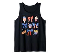 Trendy Apparel 4th of July Red White & Blue Bows & Snacks Débardeur