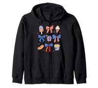 Trendy Apparel 4th of July Red White & Blue Bows & Snacks Sweat à Capuche