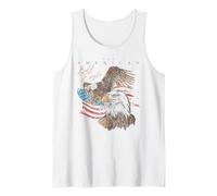Trendy Apparel 4th of July The American Bald Eagle US Flag Débardeur