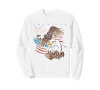 Trendy Apparel 4th of July The American Bald Eagle US Flag Sweatshirt