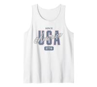 Trendy Apparel 4th of July USA America Since 1776 Bold Text Débardeur