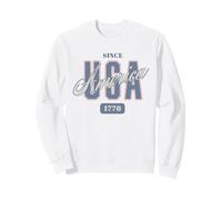 Trendy Apparel 4th of July USA America Since 1776 Bold Text Sweatshirt