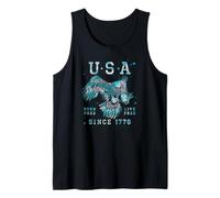 Trendy Apparel 4th of July USA Born Free Live Free 1776 Débardeur