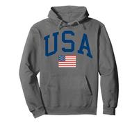 Trendy Apparel 4th of July USA Large Text & American Flag Sweat à Capuche