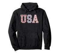 Trendy Apparel 4th of July USA Red White Blue Stars Stripes Sweat à Capuche