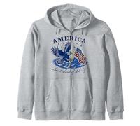 Trendy Apparel America Sweet Land of Liberty Bald Eagle Flag Sweat à Capuche