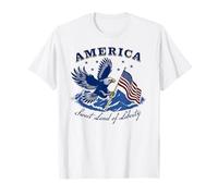 Trendy Apparel America Sweet Land of Liberty Bald Eagle Flag T-Shirt