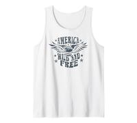 Trendy Apparel America Wild and Free Bald Eagle and Stars Débardeur