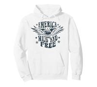 Trendy Apparel America Wild and Free Bald Eagle and Stars Sweat à Capuche