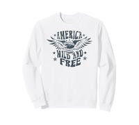 Trendy Apparel America Wild and Free Bald Eagle and Stars Sweatshirt