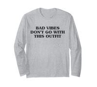 Trendy Apparel Bad Vides Don't Go with This Outfit Bold Text Manche Longue