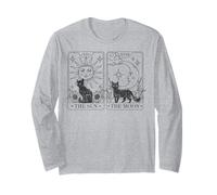 Trendy Apparel Black Cats Tarot Cards The Sun and The Moon Manche Longue