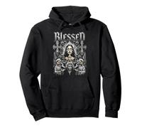 Trendy Apparel Blessed Praying Woman Surrounded by Crosses Sweat à Capuche
