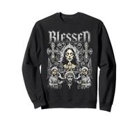 Trendy Apparel Blessed Praying Woman Surrounded by Crosses Sweatshirt