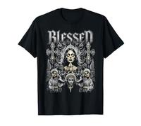 Trendy Apparel Blessed Praying Woman Surrounded by Crosses T-Shirt