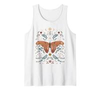 Trendy Apparel Celestial Butterfly Lunar Phases and Flowers Débardeur