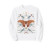 Trendy Apparel Celestial Butterfly Lunar Phases and Flowers Sweatshirt