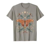 Trendy Apparel Celestial Butterfly Lunar Phases and Flowers T-Shirt